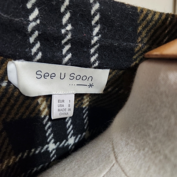 See U Soon Plaid Wool Blend Double Breasted Jacket Size Small - Picture 6 of 6